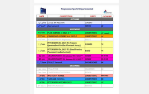 calendrier jusqu'à la fin 2025